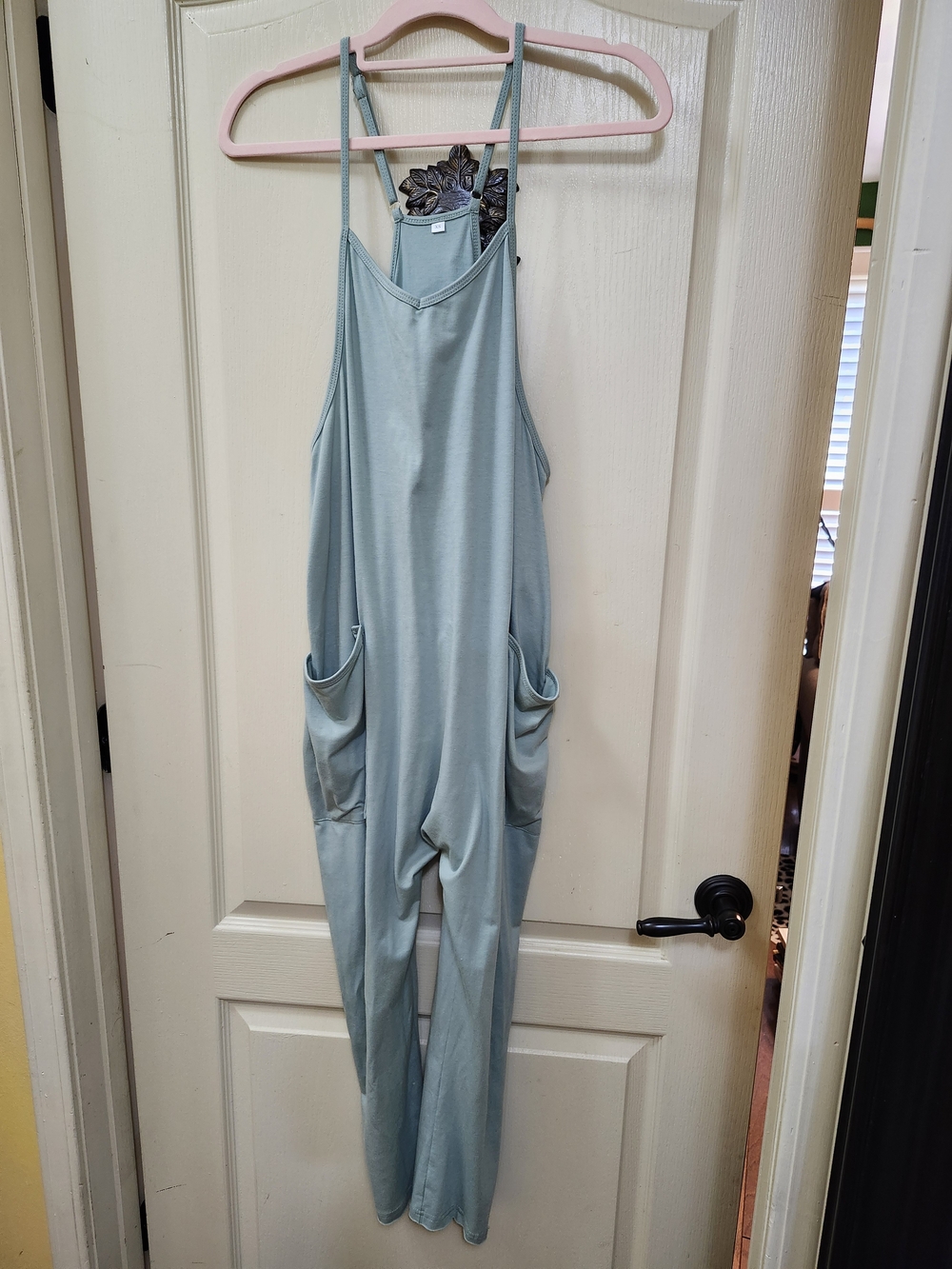Women's Light Blue Relaxed Pocket Jumpsuit